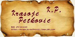 Krasoje Petković vizit kartica